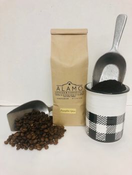 Pumpkin Spice coffee from Alamo Pecan & Coffee in San Saba, TX